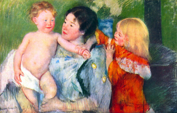 After the bath by Cassatt